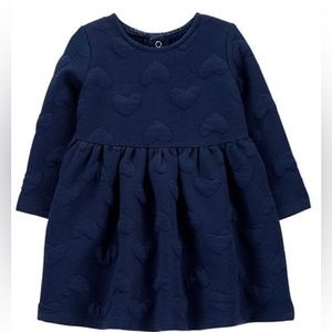 Carter's Navy Baby Girls Long Sleeve A-Line Dress w/bloomers.